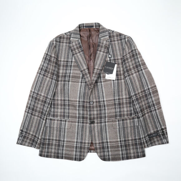 Lauren Ralph Lauren Mens Classic Fit Two-Button Blazer Brown Size 48R